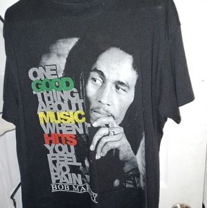 Mens large Black Bob Marley cotton tee shirt